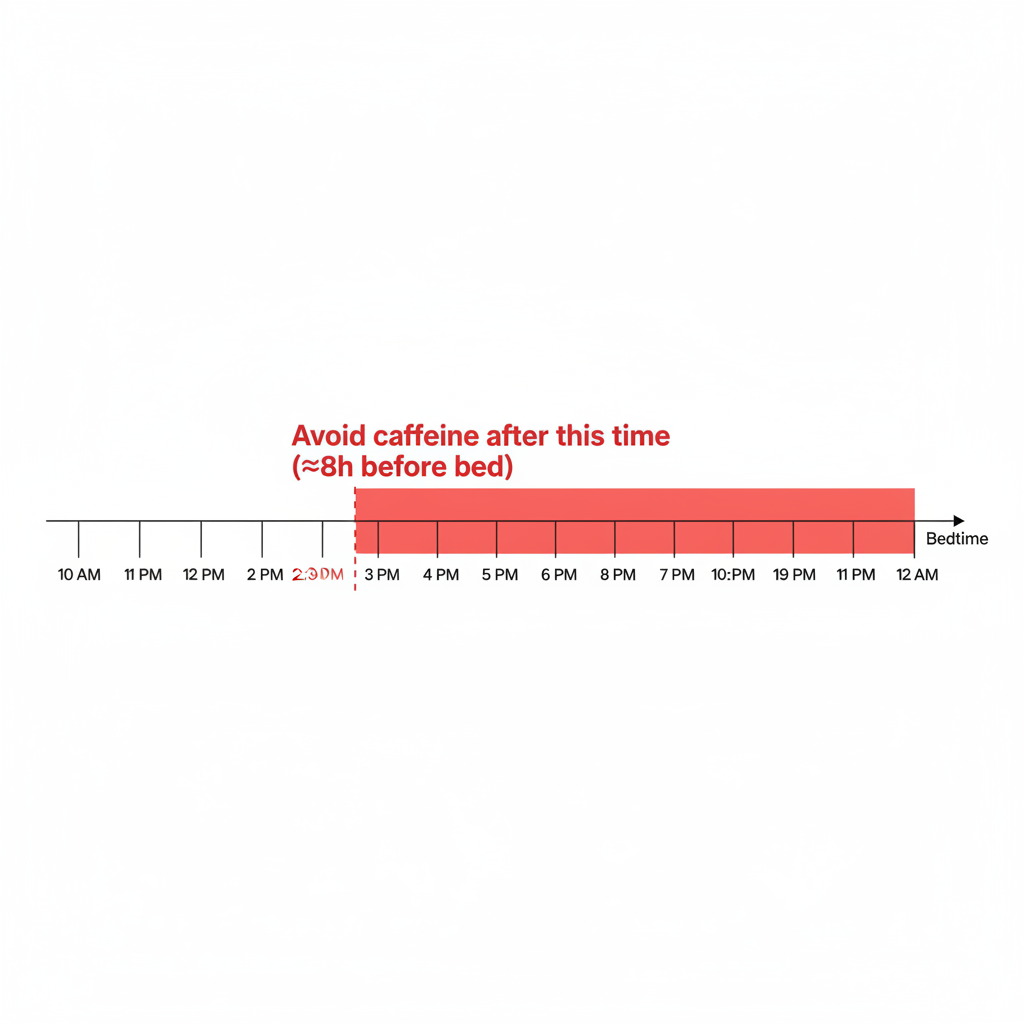 Caffeine cutoff timeline relative to bedtime